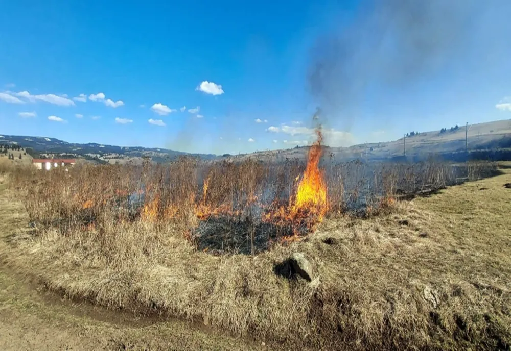 4 incendii de vegetație într-o singură zi, în Harghita
