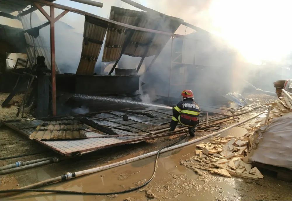 Incendiu la un atelier de prelucrare a lemnului 