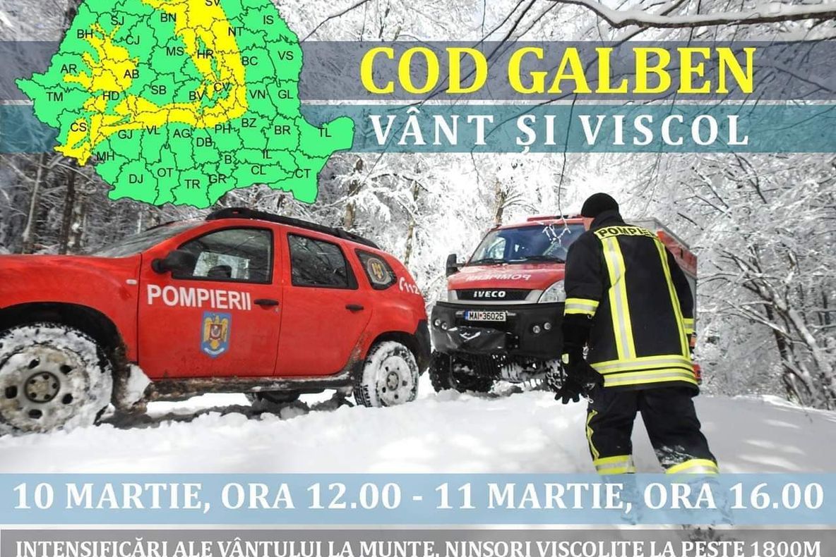 IMPORTANT! COD GALBEN DE VÂNT ȘI VISCOL!