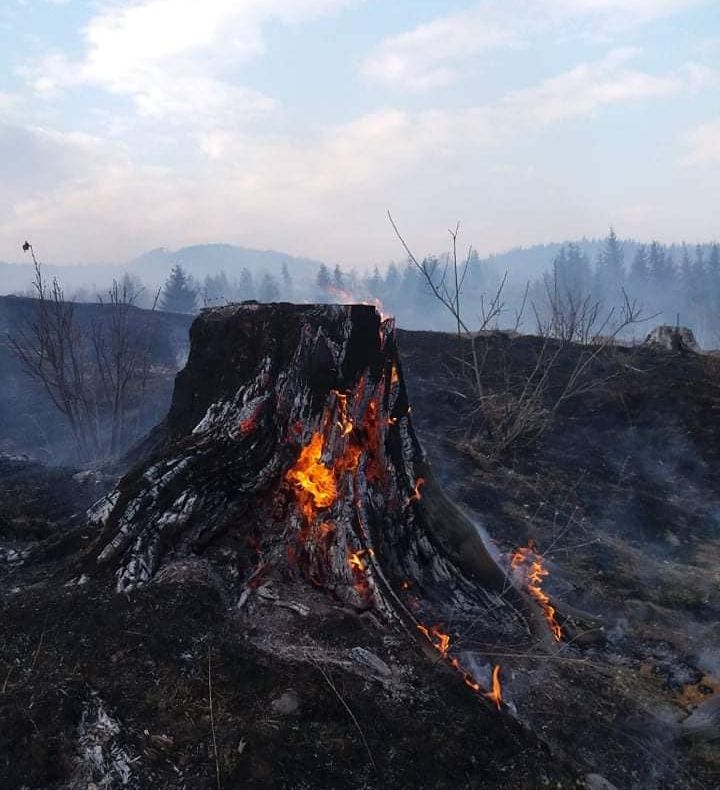 Pompierii îndeamnă oamenii să nu mai dea foc la gunoiul de pe păşuni