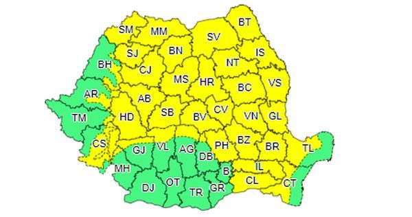 Un nou cod galben de vreme instabilă!