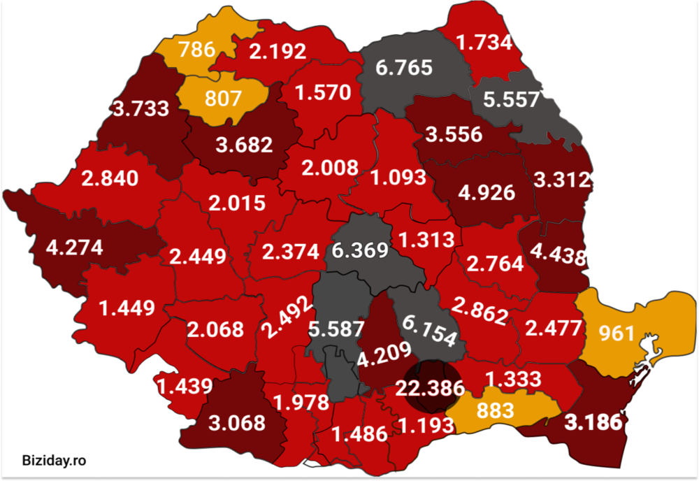 Săptămâna trecută s-a înregistrat cel mai mare număr de cazuri de coronavirus de la începutul pandemiei – 13.227 în șapte zile.