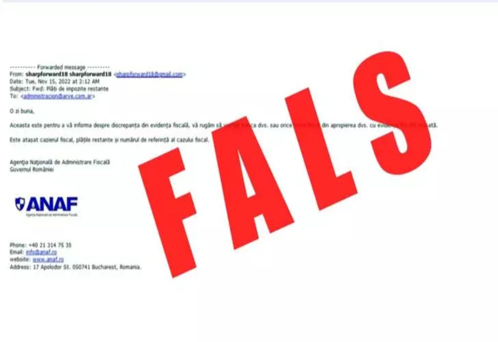 Alertă ANAF. Nu deschideți mesaje primite pe mail și nu trimiteți bani