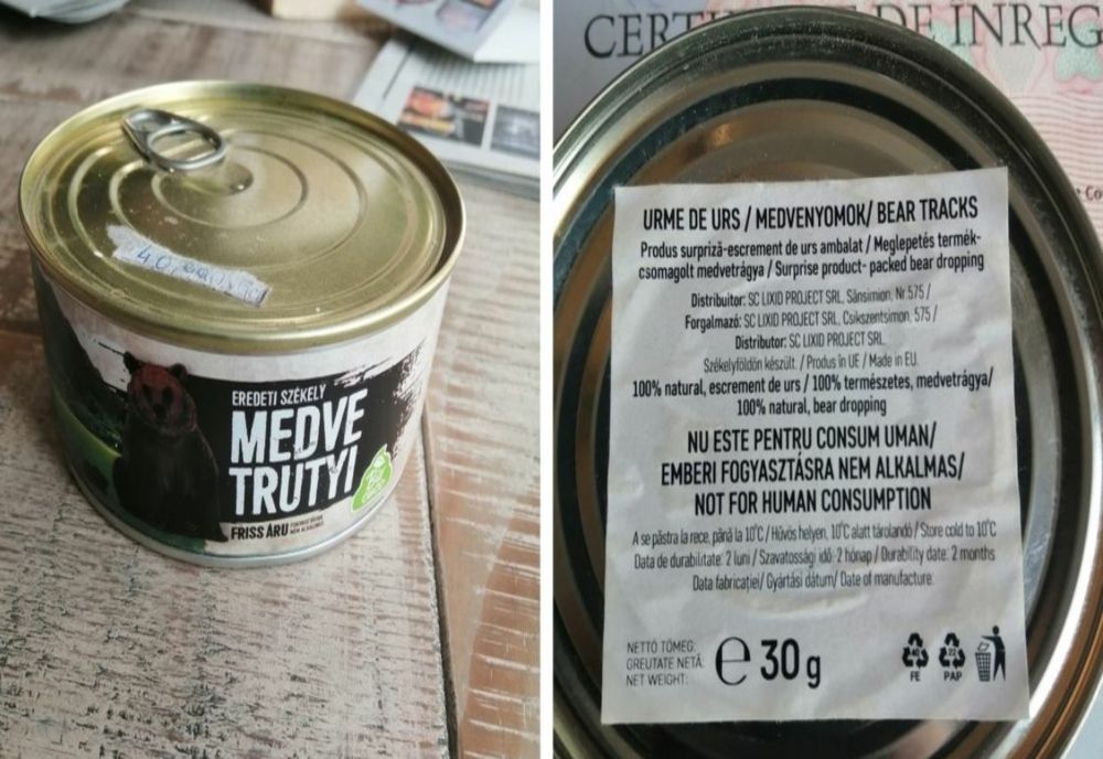 Producătorul conservelor cu excremente de urs, amendat de OPC Covasna cu 40.000 de lei