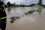 Salvare dramatică în Dâmbovița! Un bărbat a fost scos cu elicopterul din viitură după ce s-a urcat pe un excavator