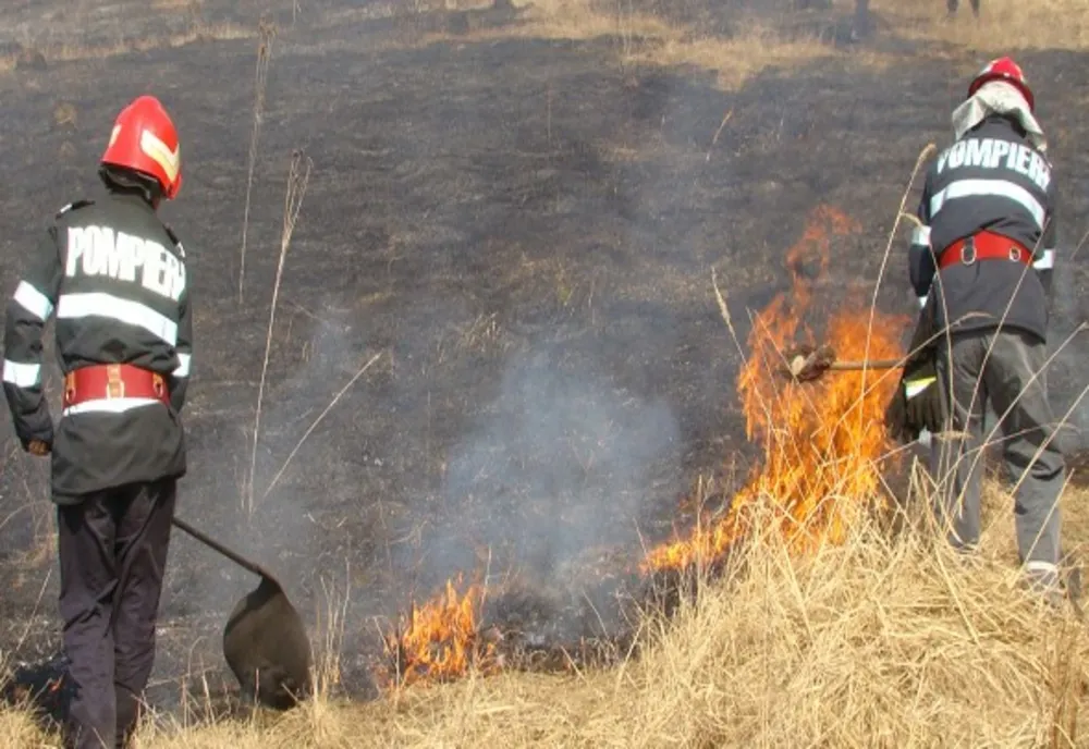 Incendiu necontrolat de vegetație