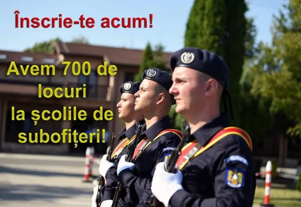 Înscrieri pentru admiterea în școlile postliceale de subofițeri jandarmi