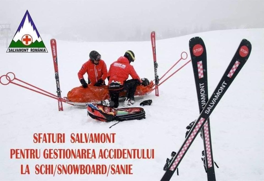 Ce facem dacă suntem martorii unor accidente pe pârtiile de schi. Recomadările Salvamont România