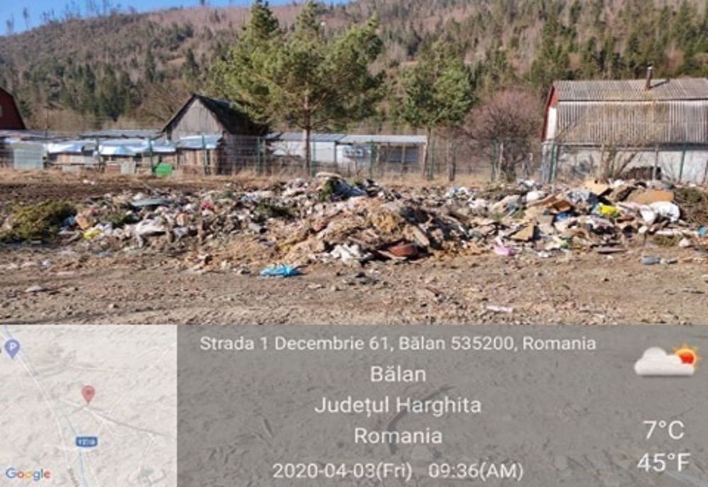 Control la pont al Gărzii de Mediu Harghita în localitatea Bălan. Deşeuri municipale arse în mod ilegal 