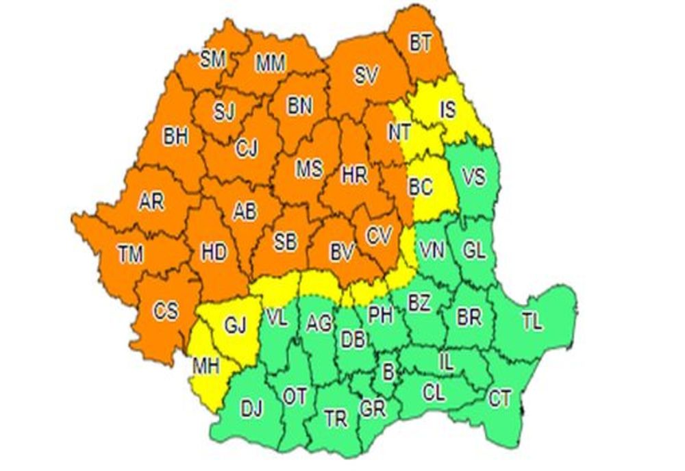 Avertizare meteo COD PORTOCALIU de vreme severă!