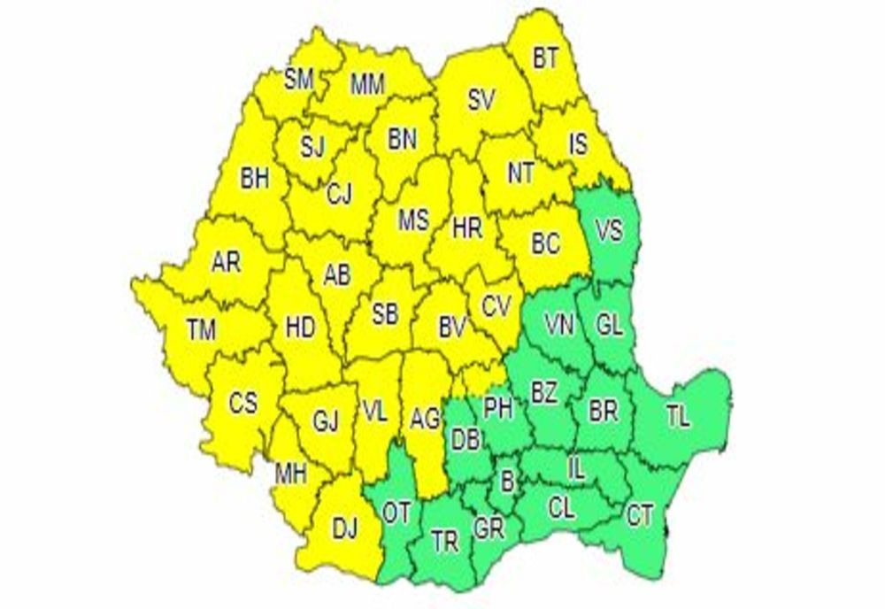 COD GALBEN de ploi și vijelii