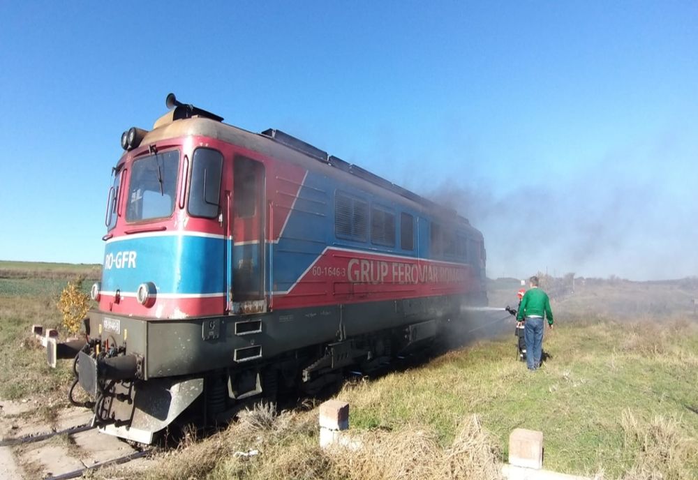 Accident feroviar la Miercurea Ciuc! O locomotivă a luat foc