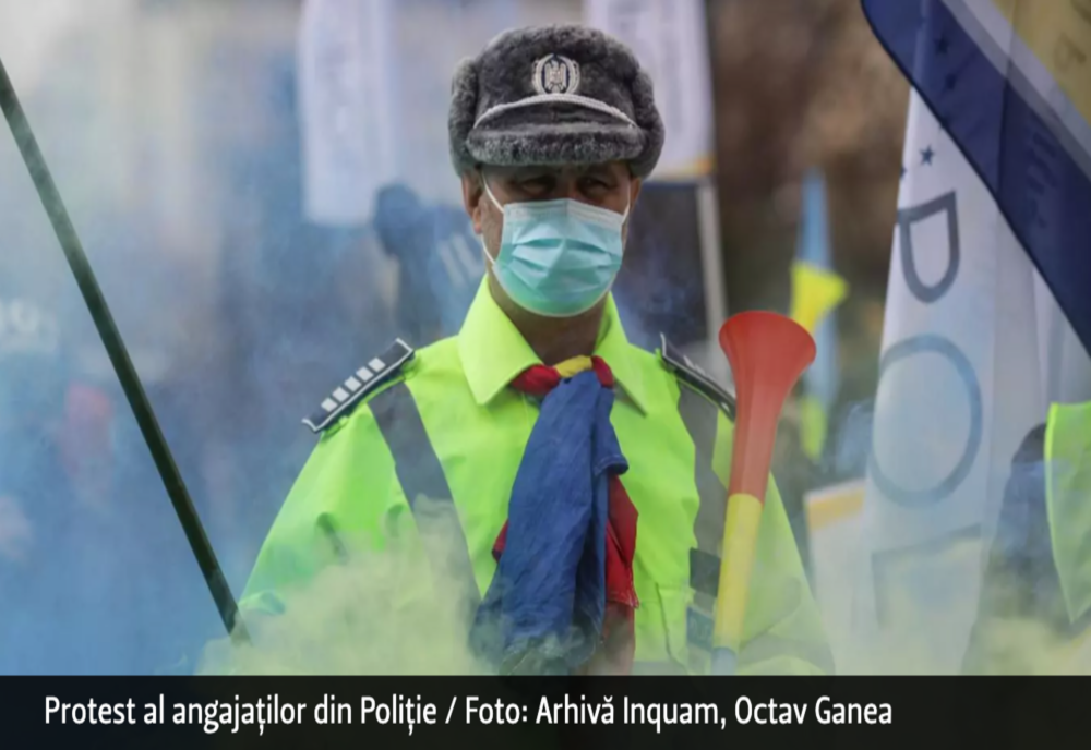 Protest al angajaţilor din Poliţie, penitenciare și al militarilor rezervişti, la Parlament