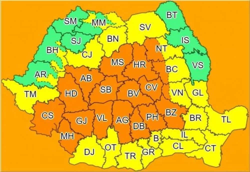 Ploi şi vijelii în mai multe judeţe din ţară. Noi coduri emise de meteorologi
