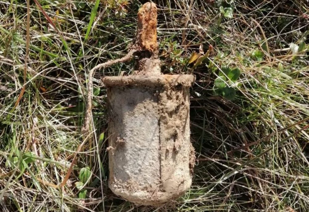 Muniție neexplodată găsită în localitatea Sânmartin