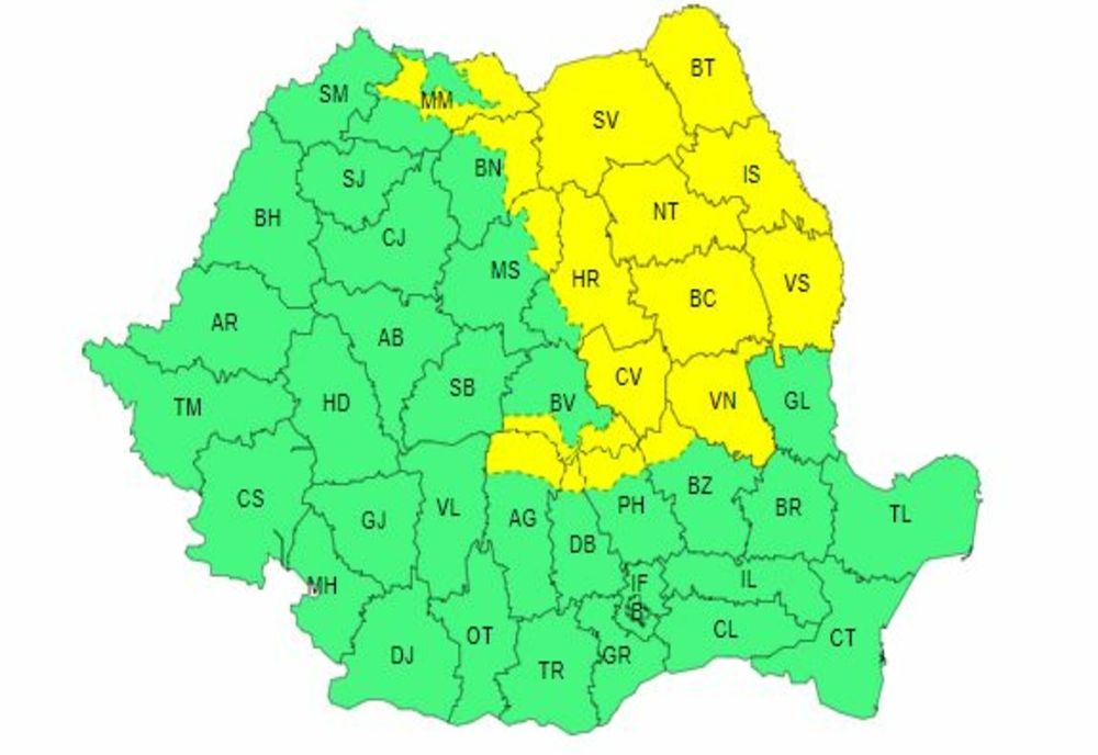 COD GALBEN de ploi torențiale 