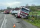 Accident pe DJ 151, în Chiraleș! Șofer din Harghita, beat la volan, cu TIR-ul în șanț